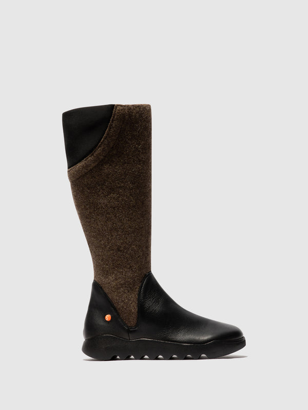 Botas com Fecho WEIL726SOF BLACK W/DK.TAUPE FELT